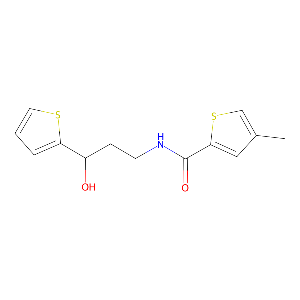 N-[3-Hydroxy-3-(thiophen-2-YL)propyl]-4-methylthiophene-2-carboxamide molecular structure, CAS 1421476-86-9