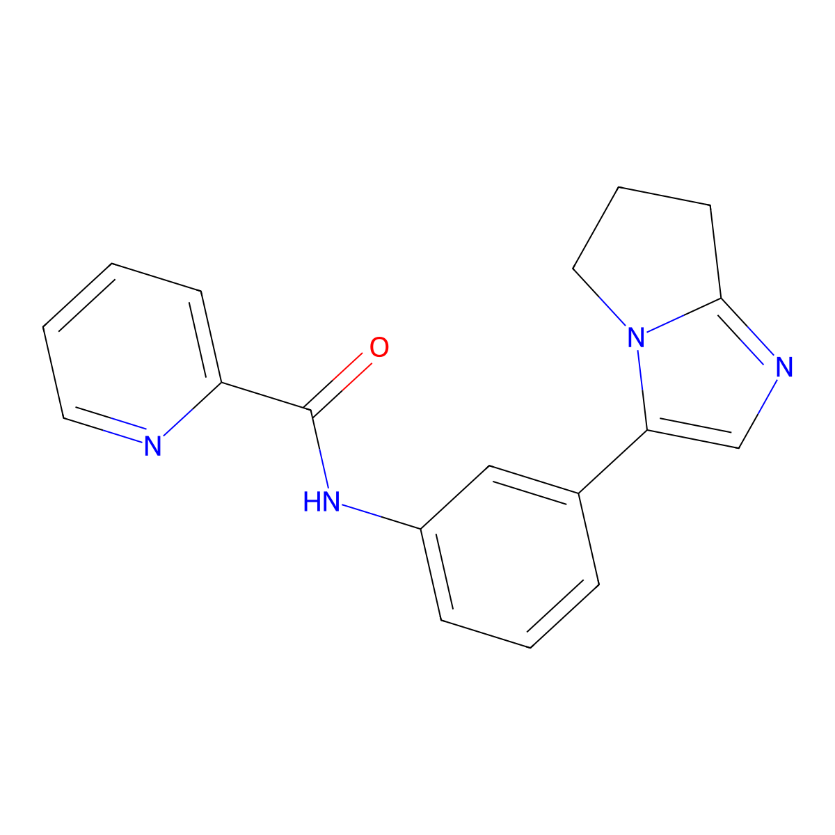 N-(3-{5H,6H,7H-Pyrrolo[1,2-A]imidazol-3-YL}phenyl)pyridine-2-carboxamide molecular structure, CAS 1421476-89-2