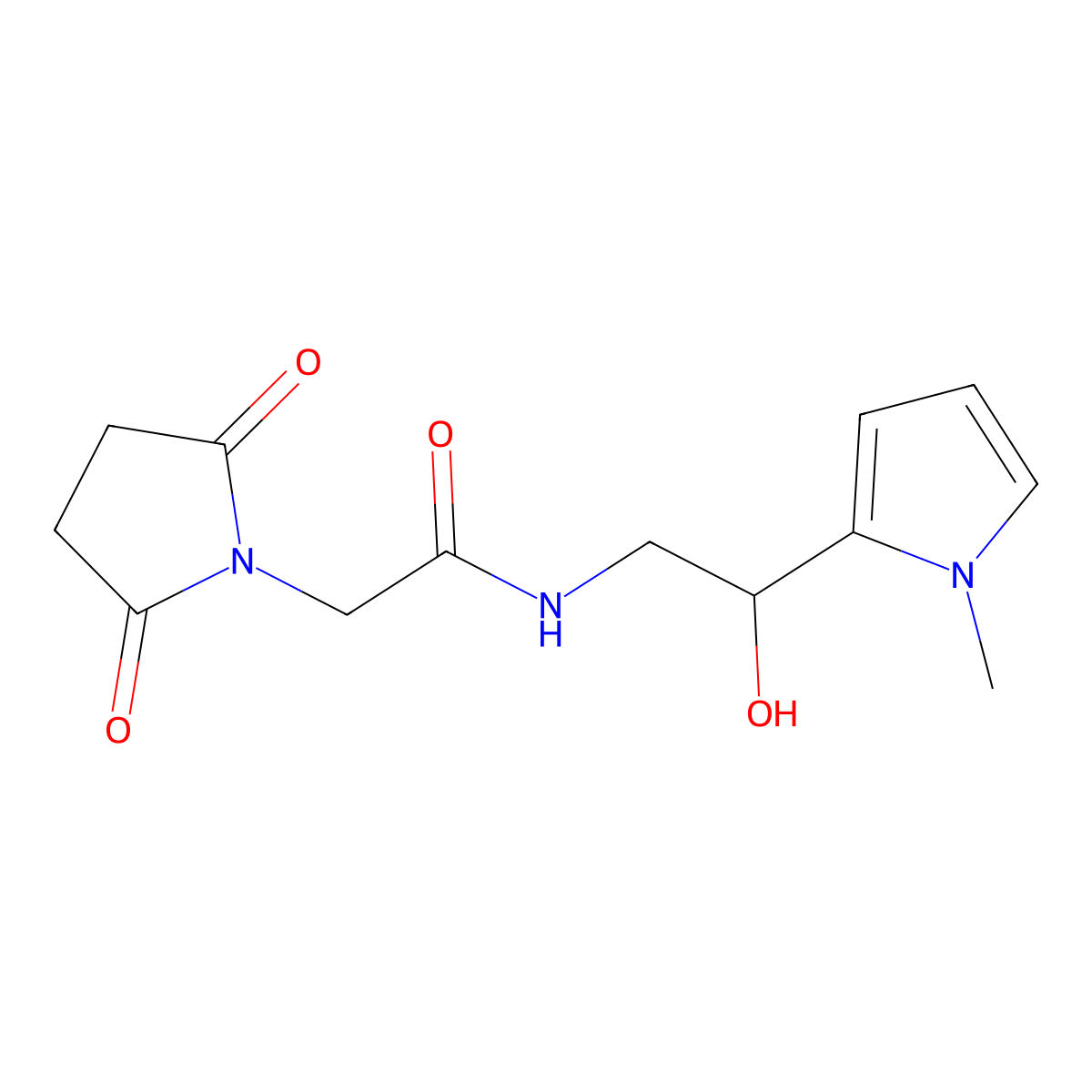 2-(2,5-dioxopyrrolidin-1-yl)-N-[2-hydroxy-2-(1-methyl-1H-pyrrol-2-yl)ethyl]acetamide molecular structure, CAS 1421476-97-2