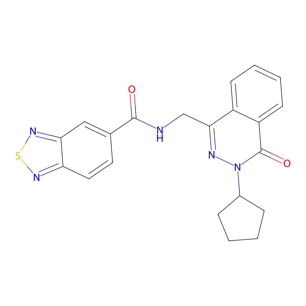 N-((3-cyclopentyl-4-oxo-3,4-dihydrophthalazin-1-yl)methyl)benzo[c][1,2,5]thiadiazole-5-carboxamide molecular structure, CAS 1421477-08-8