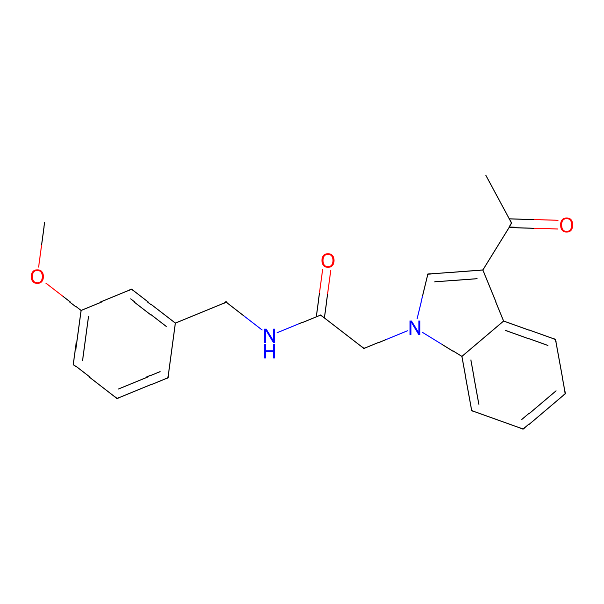 2-(3-acetyl-1H-indol-1-yl)-N-(3-methoxybenzyl)acetamide molecular structure, CAS 1421477-11-3