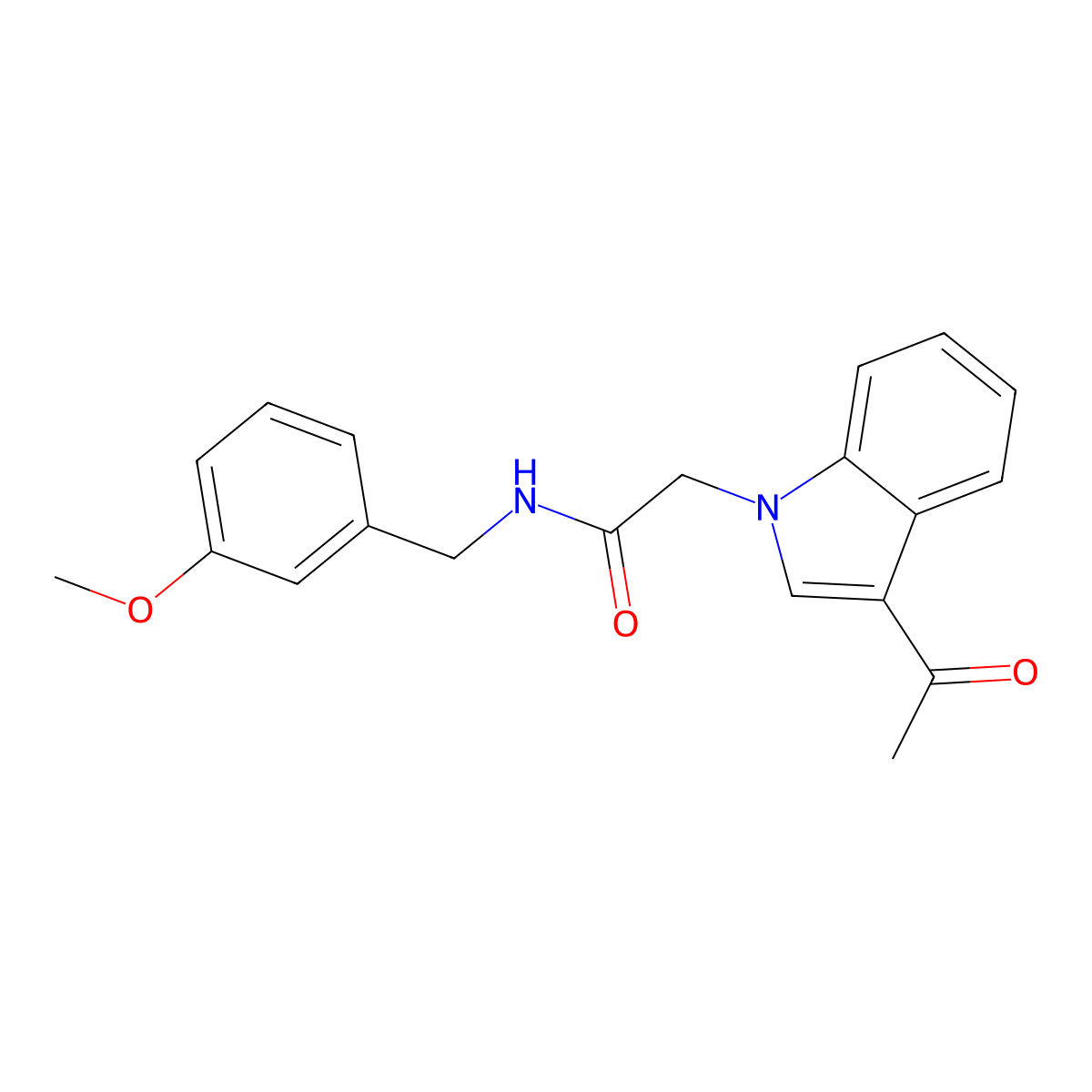 2-(3-acetyl-1H-indol-1-yl)-N-(3-methoxybenzyl)acetamide molecular structure, CAS 1421477-11-3