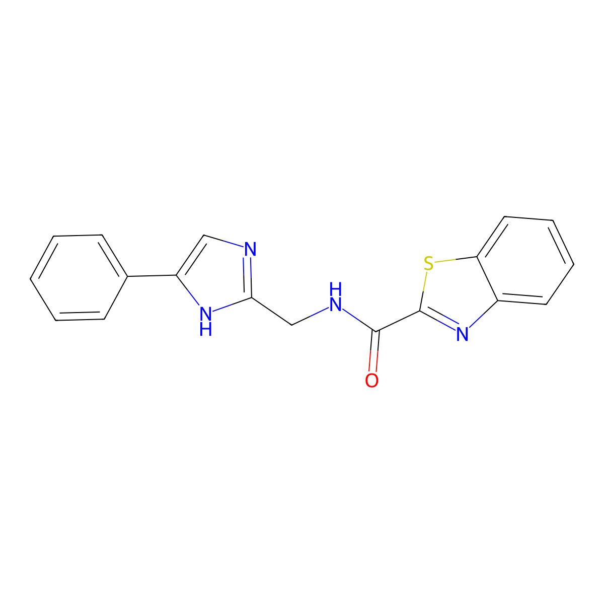 N-((4-phenyl-1H-imidazol-2-yl)methyl)benzo[d]thiazole-2-carboxamide molecular structure, CAS 1421477-15-7