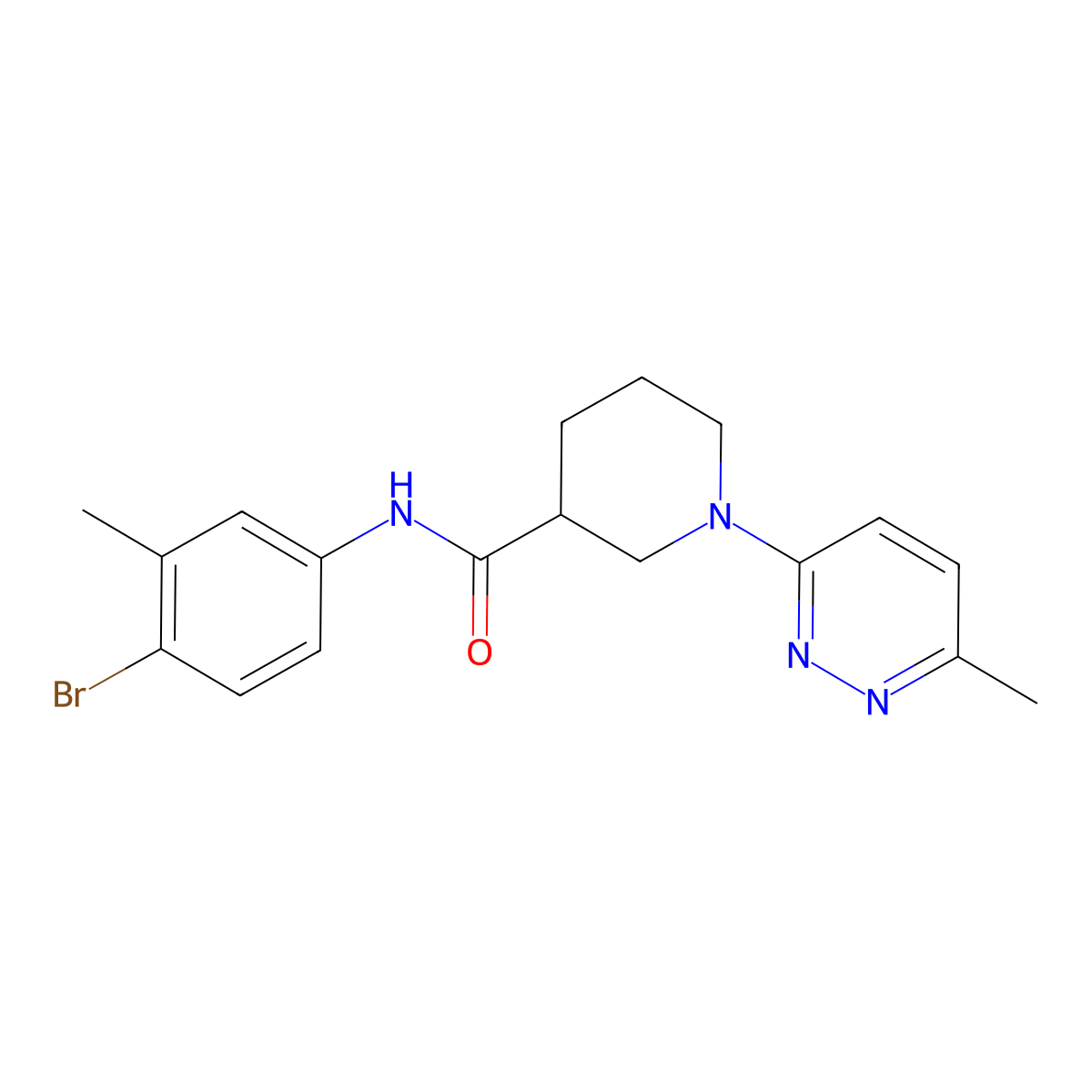 N-(4-bromo-3-methylphenyl)-1-(6-methylpyridazin-3-yl)piperidine-3-carboxamide molecular structure, CAS 1421477-46-4