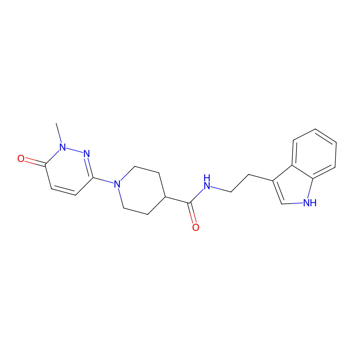 N-[2-(1H-indol-3-yl)ethyl]-1-(1-methyl-6-oxo-1,6-dihydropyridazin-3-yl)piperidine-4-carboxamide molecular structure, CAS 1421477-50-0