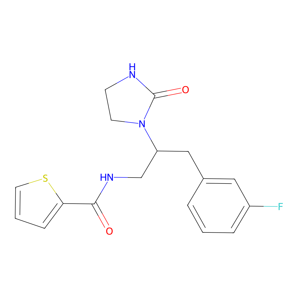 N-[3-(3-Fluorophenyl)-2-(2-oxoimidazolidin-1-YL)propyl]thiophene-2-carboxamide molecular structure, CAS 1421477-52-2
