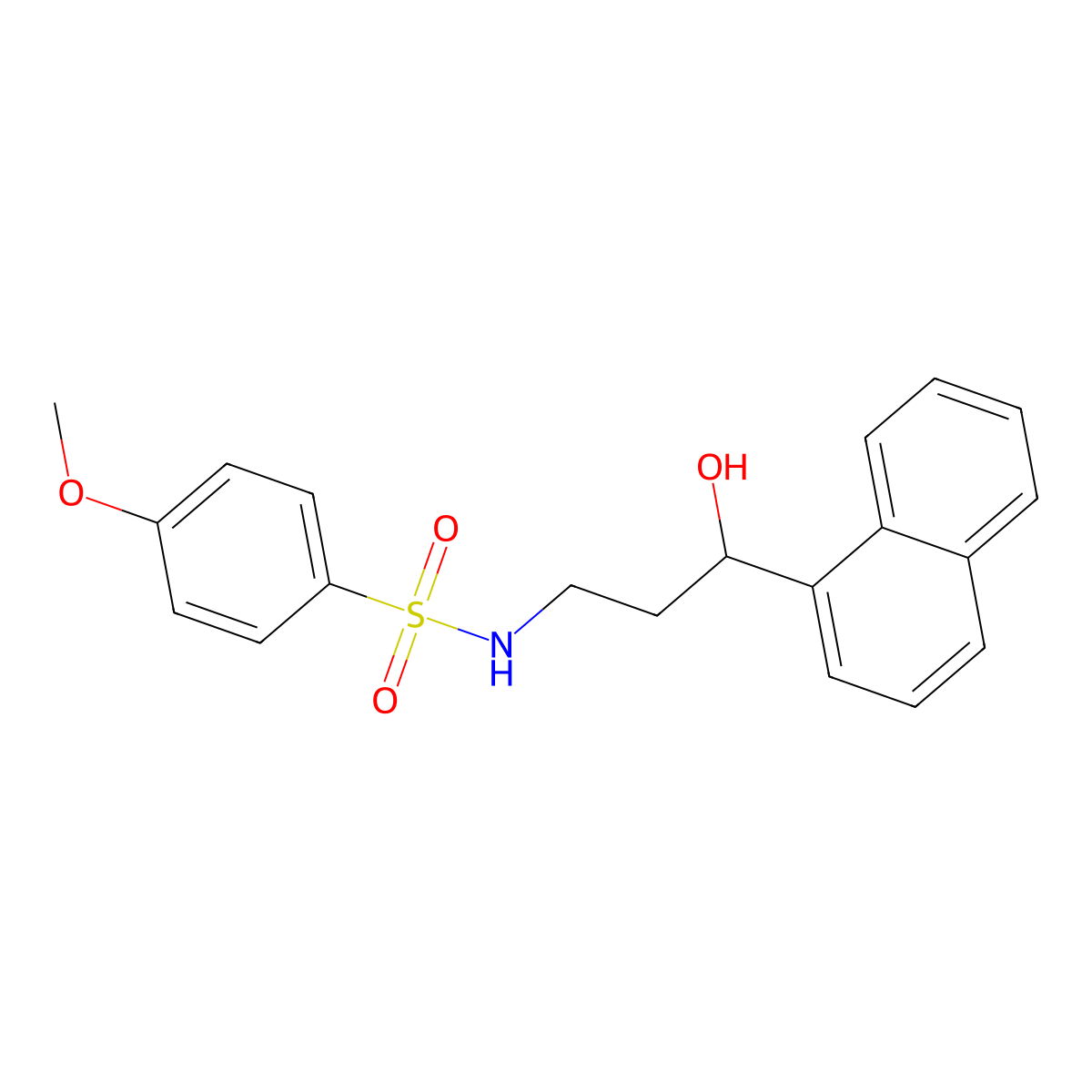 N-(3-hydroxy-3-(naphthalen-1-yl)propyl)-4-methoxybenzenesulfonamide molecular structure, CAS 1421477-55-5