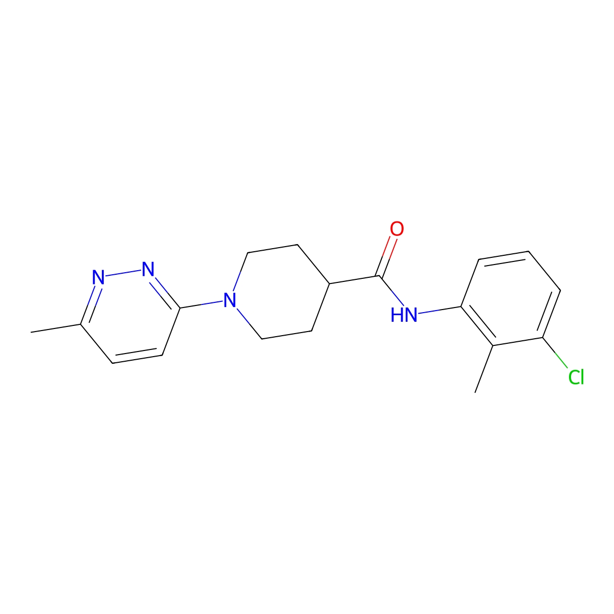 N-(3-chloro-2-methylphenyl)-1-(6-methylpyridazin-3-yl)piperidine-4-carboxamide molecular structure, CAS 1421477-61-3