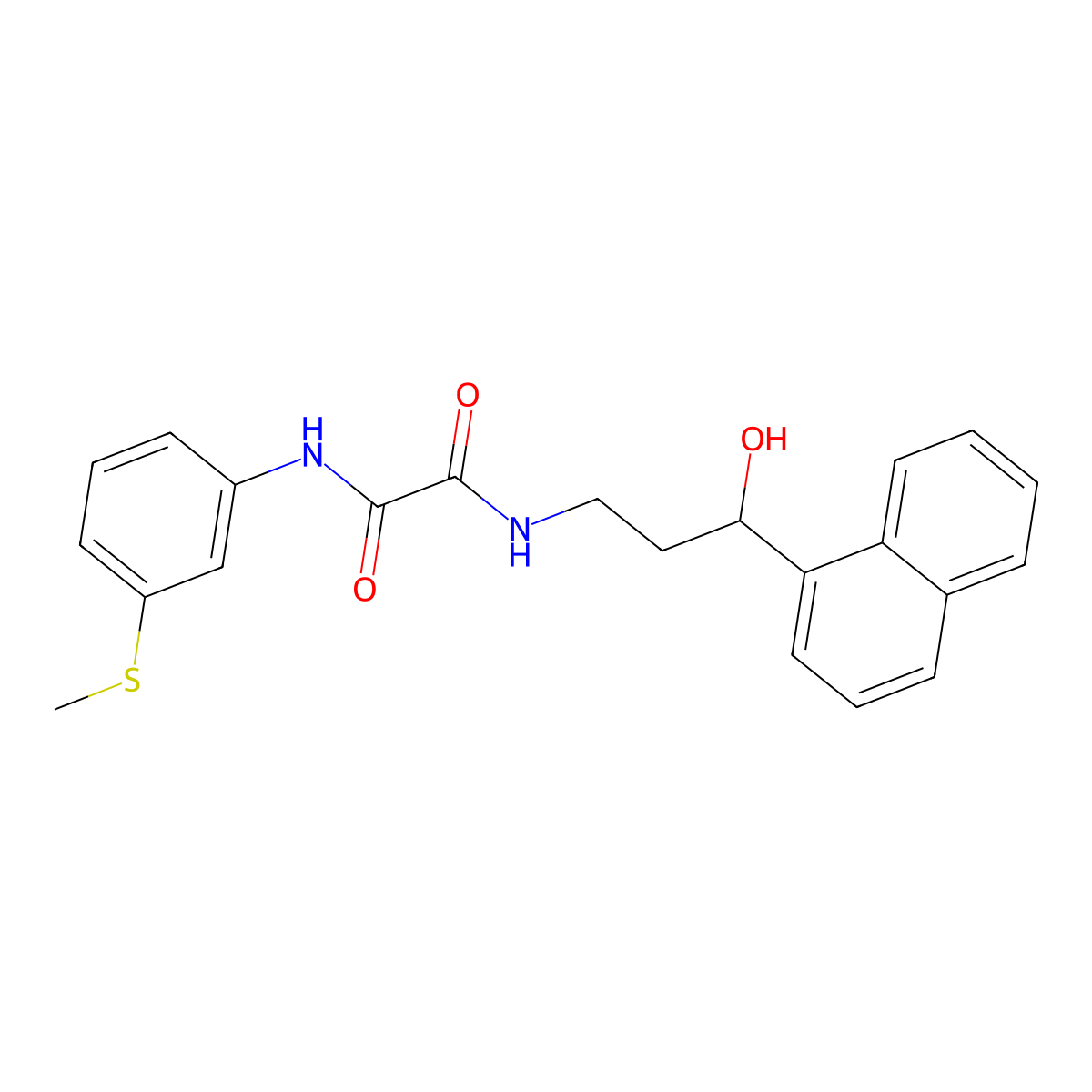 N1-(3-hydroxy-3-(naphthalen-1-yl)propyl)-N2-(3-(methylthio)phenyl)oxalamide molecular structure, CAS 1421477-63-5