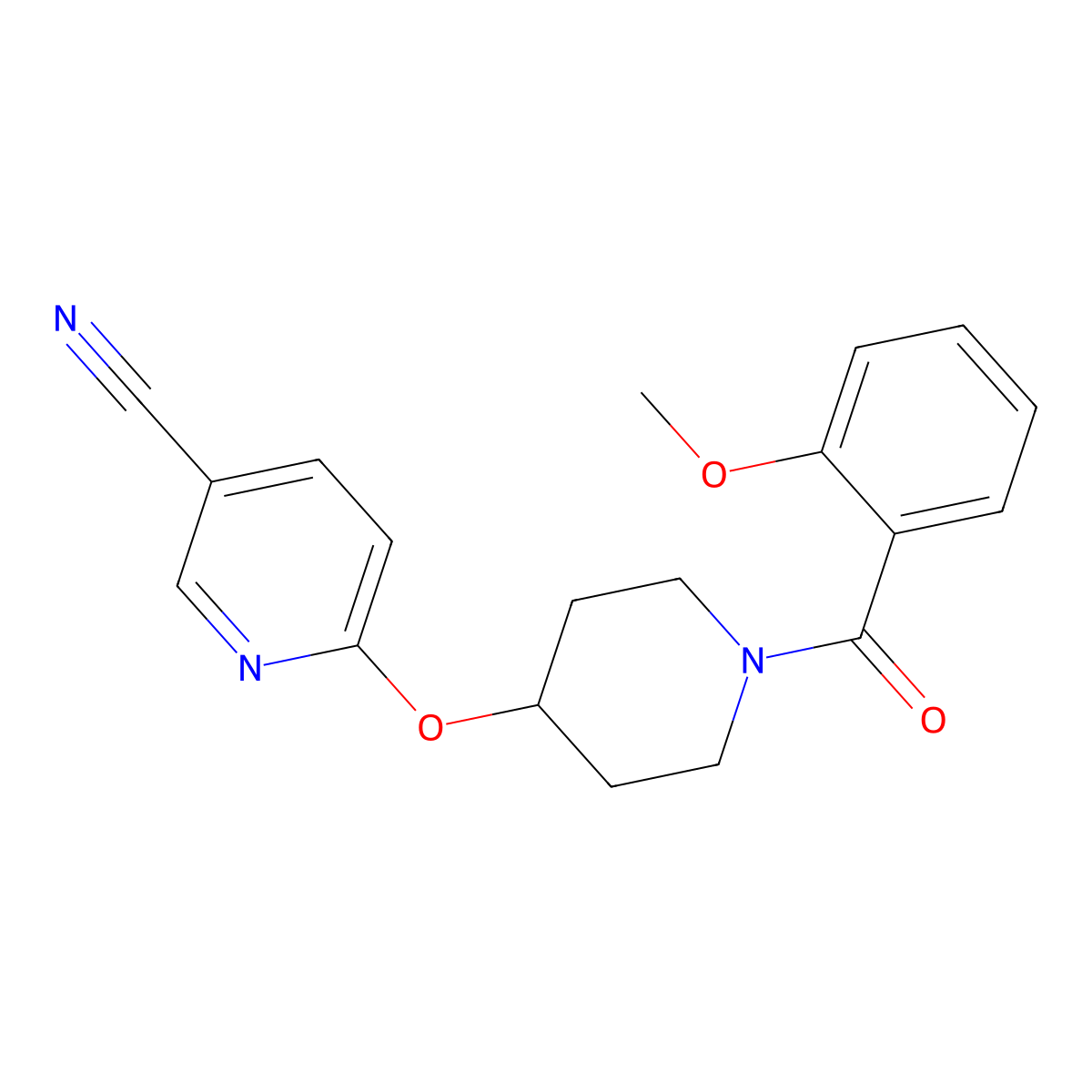 6-((1-(2-Methoxybenzoyl)piperidin-4-yl)oxy)nicotinonitrile molecular structure, CAS 1421477-72-6