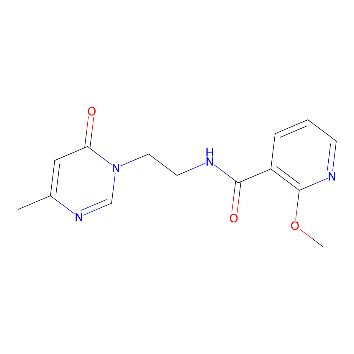2-methoxy-N-(2-(4-methyl-6-oxopyrimidin-1(6H)-yl)ethyl)nicotinamide molecular structure, CAS 1421477-74-8