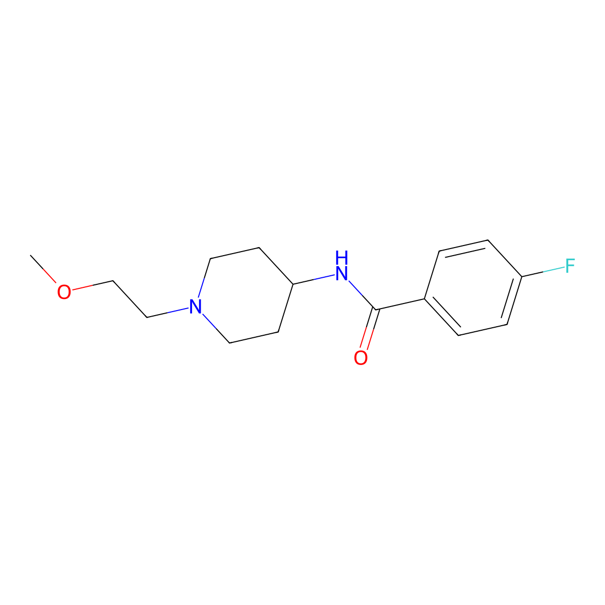 4-Fluoro-N-[1-(2-methoxyethyl)piperidin-4-YL]benzamide molecular structure, CAS 1421477-83-9