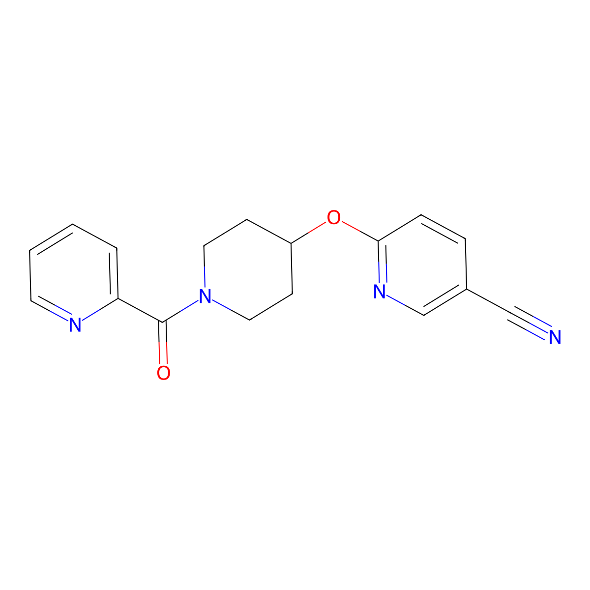 6-((1-Picolinoylpiperidin-4-yl)oxy)nicotinonitrile molecular structure, CAS 1421477-86-2