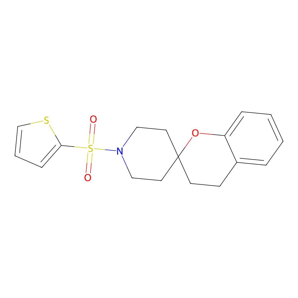 1'-(Thiophen-2-ylsulfonyl)spiro[chroman-2,4'-piperidine] molecular structure, CAS 1421477-92-0