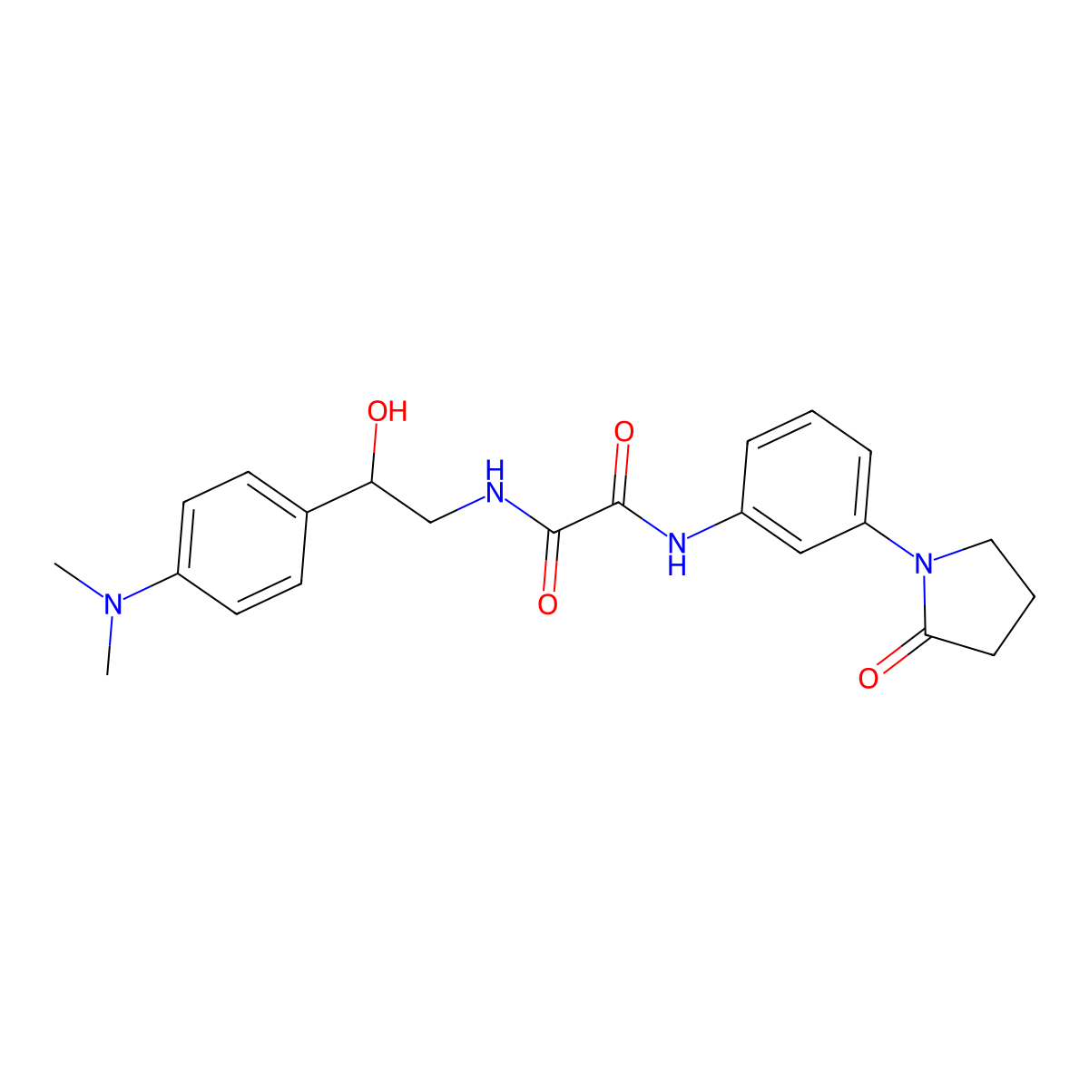 N1-(2-(4-(dimethylamino)phenyl)-2-hydroxyethyl)-N2-(3-(2-oxopyrrolidin-1-yl)phenyl)oxalamide molecular structure, CAS 1421478-05-8