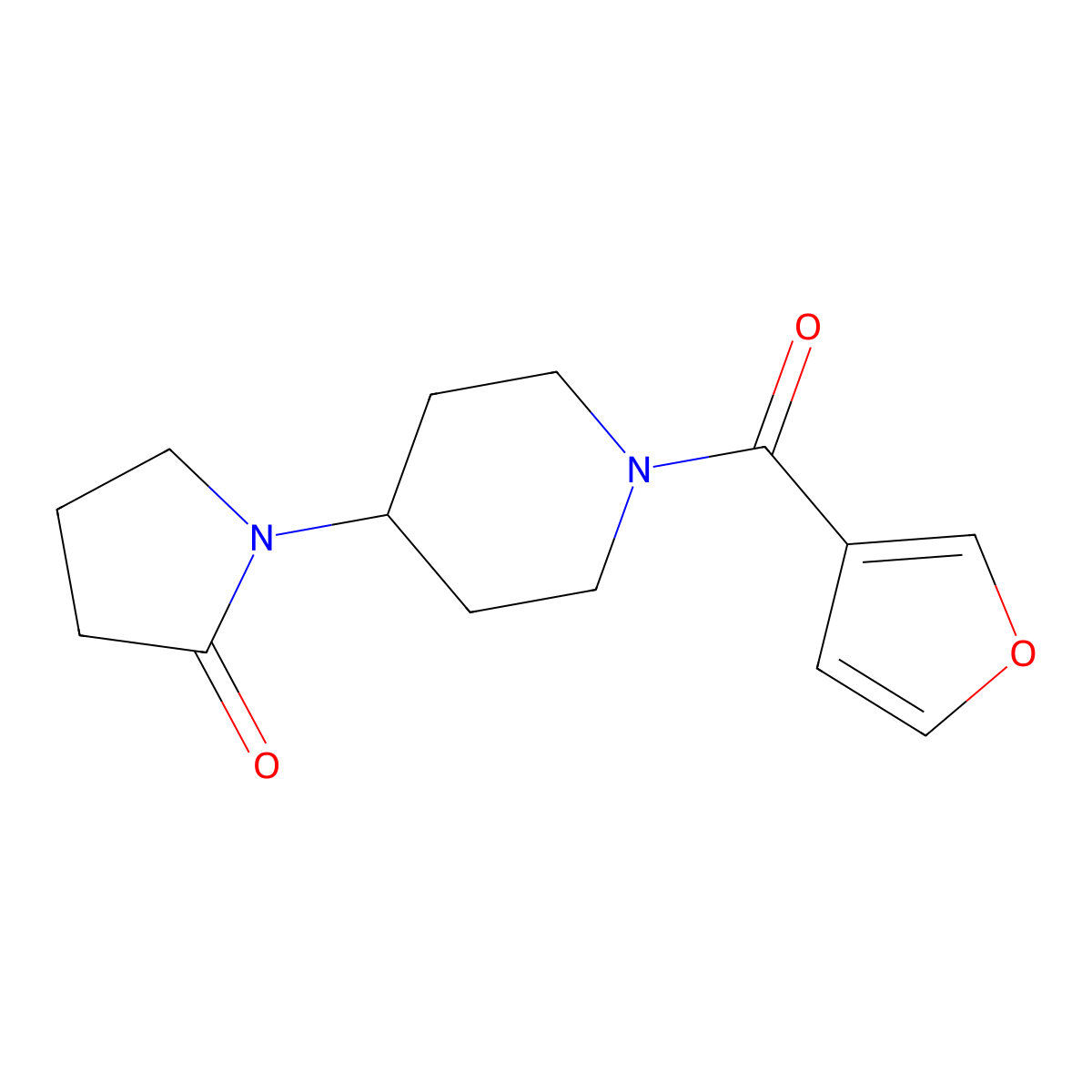 1-(1-(Furan-3-carbonyl)piperidin-4-yl)pyrrolidin-2-one molecular structure, CAS 1421478-07-0