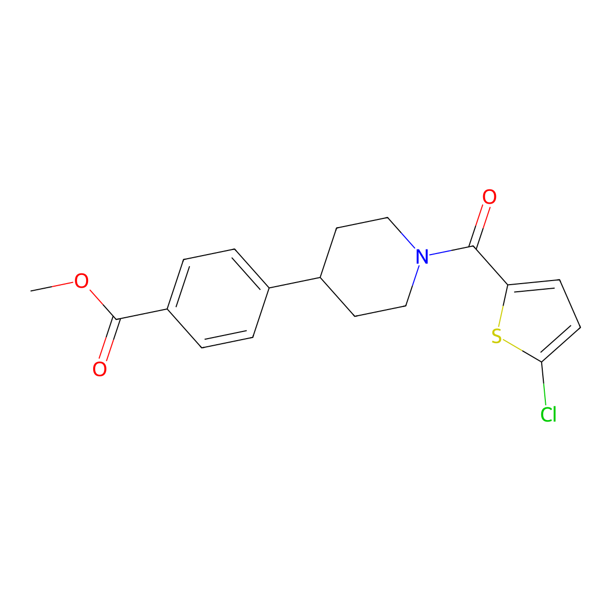 Methyl 4-[1-(5-chlorothiophene-2-carbonyl)piperidin-4-YL]benzoate molecular structure, CAS 1421478-21-8