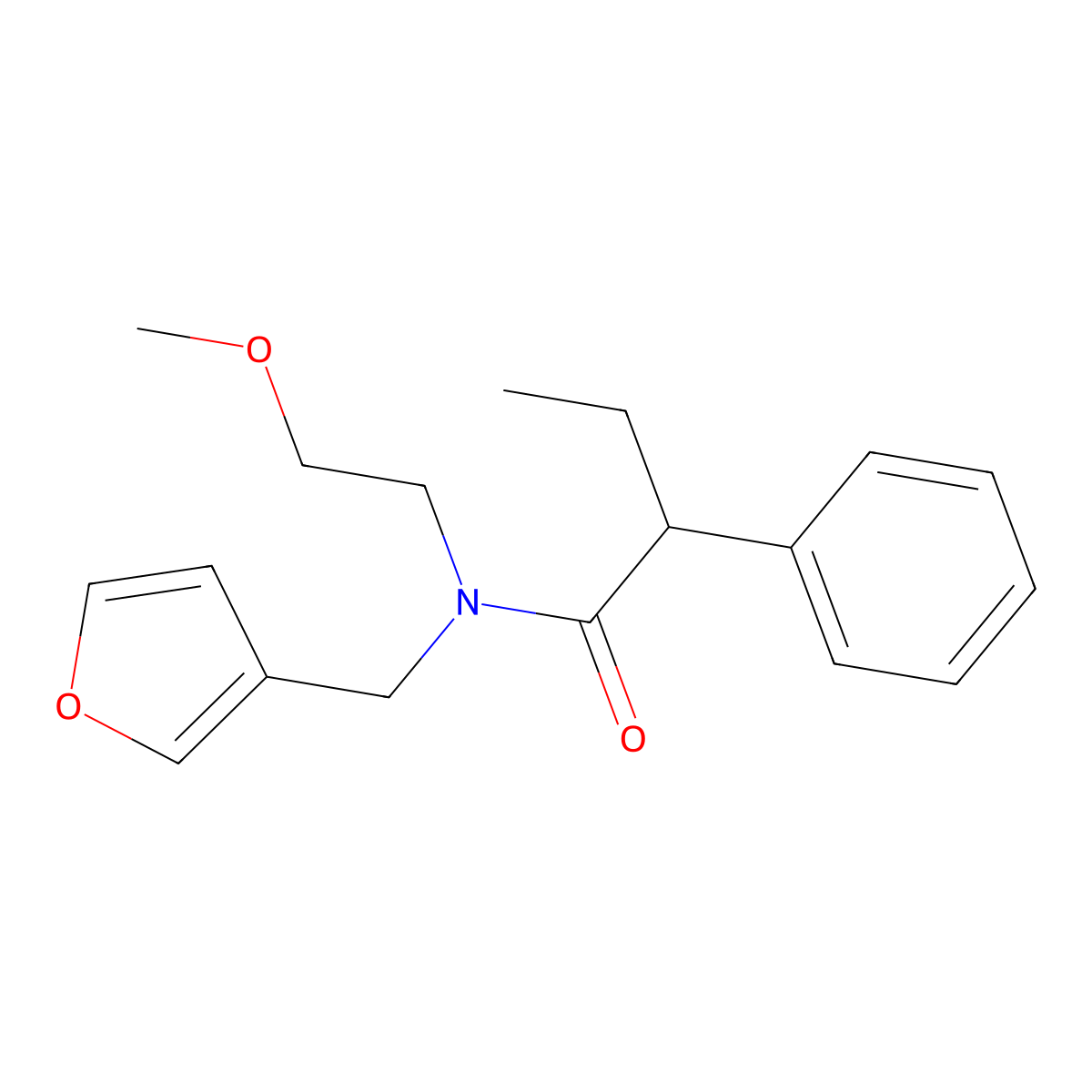 N-(furan-3-ylmethyl)-N-(2-methoxyethyl)-2-phenylbutanamide molecular structure, CAS 1421478-22-9