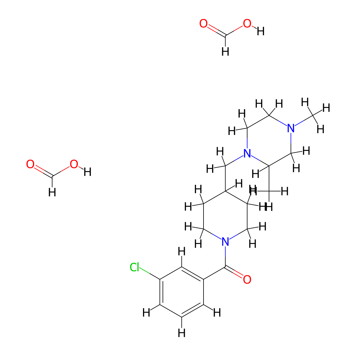 (3-Chlorophenyl)(4-((2,4-dimethylpiperazin-1-yl)methyl)piperidin-1-yl)methanone diformate molecular structure, CAS 1421478-31-0