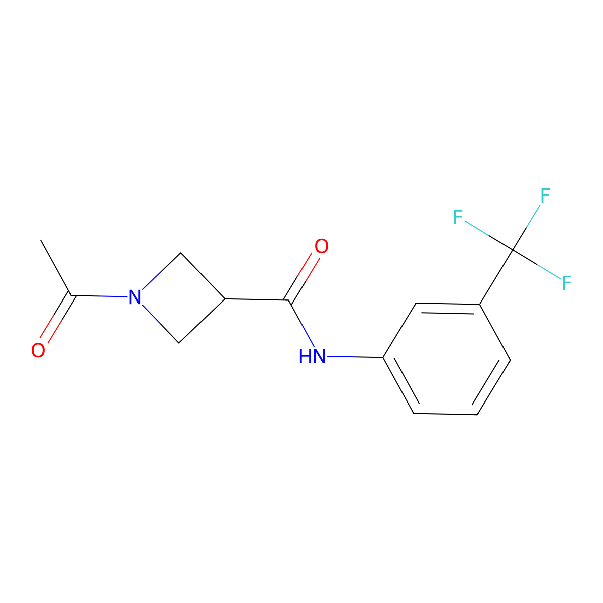 1-Acetyl-N-[3-(trifluoromethyl)phenyl]azetidine-3-carboxamide molecular structure, CAS 1421478-46-7