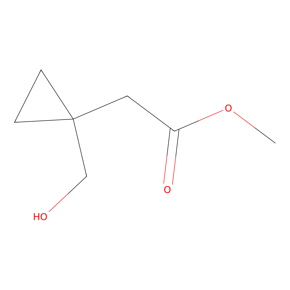 (1-Hydroxymethylcyclopropyl)acetic acid methyl ester molecular structure, CAS 142148-13-8