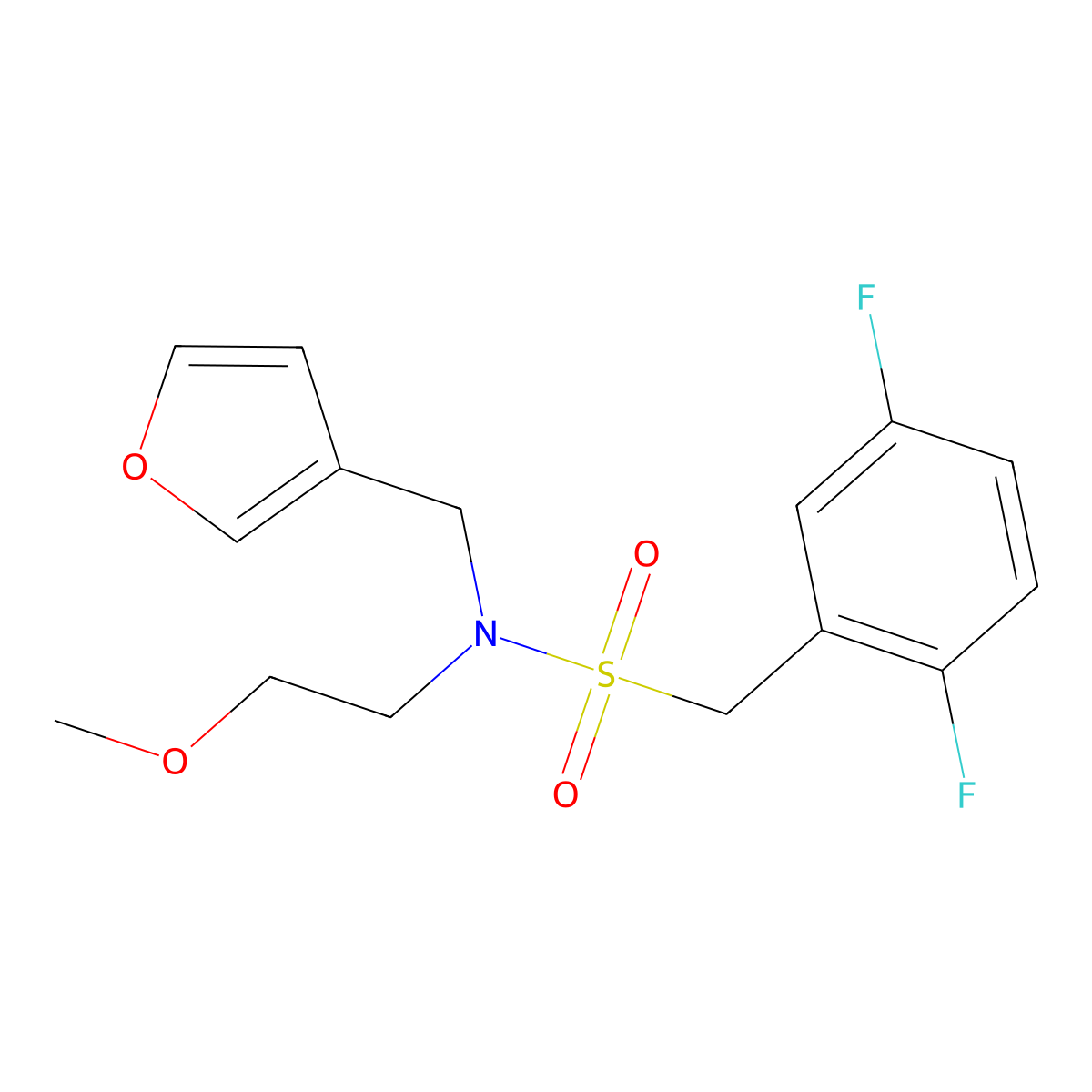 1-(2,5-difluorophenyl)-N-(furan-3-ylmethyl)-N-(2-methoxyethyl)methanesulfonamide molecular structure, CAS 1421480-47-8