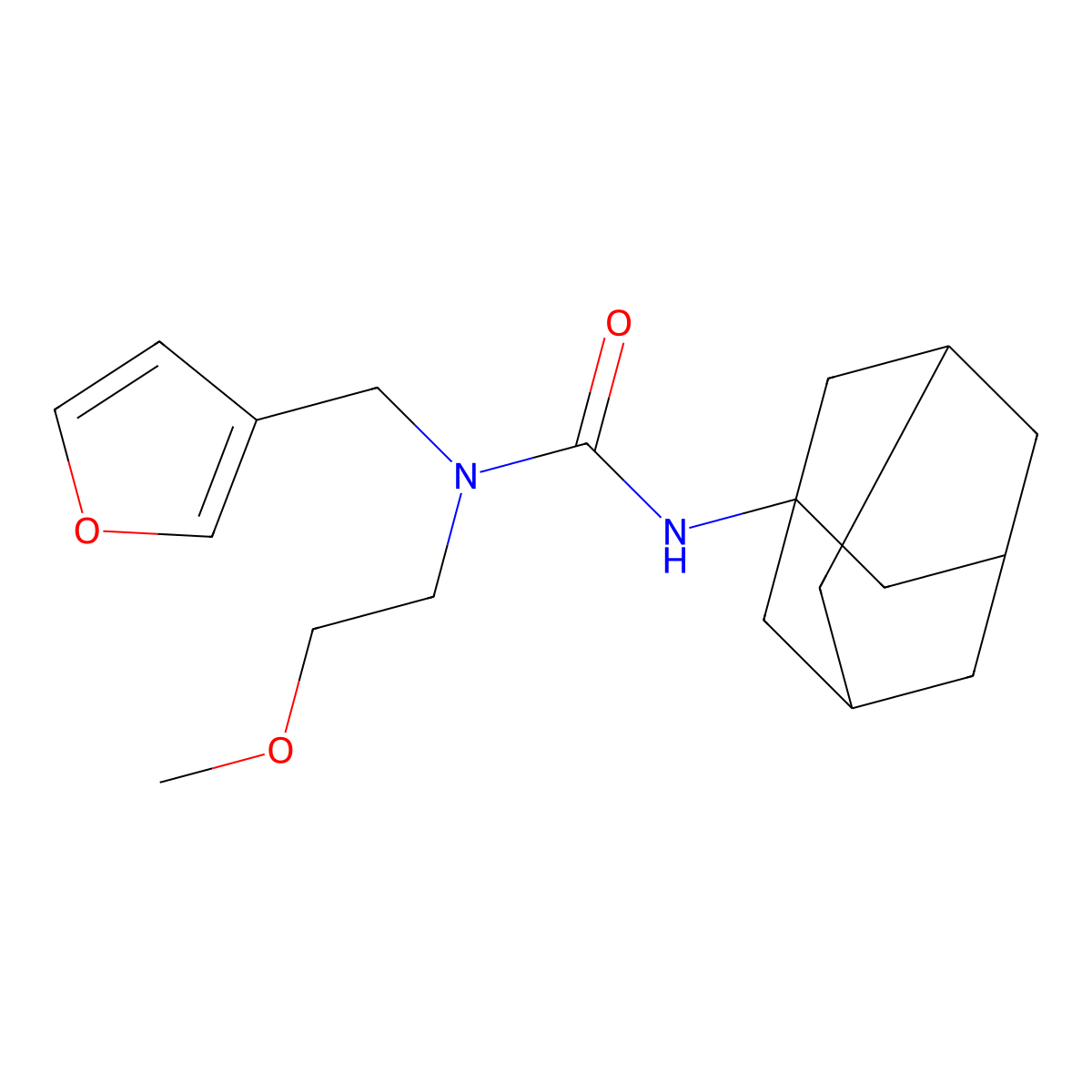 1-(Adamantan-1-yl)-3-[(furan-3-yl)methyl]-3-(2-methoxyethyl)urea molecular structure, CAS 1421480-52-5