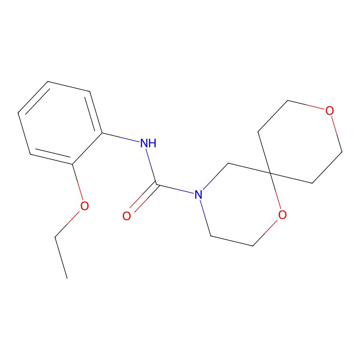 N-(2-ethoxyphenyl)-1,9-dioxa-4-azaspiro[5.5]undecane-4-carboxamide molecular structure, CAS 1421480-57-0