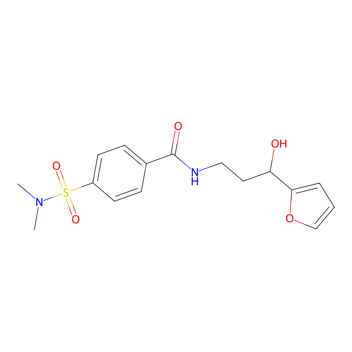 4-(Dimethylsulfamoyl)-N-[3-(furan-2-YL)-3-hydroxypropyl]benzamide molecular structure, CAS 1421480-80-9
