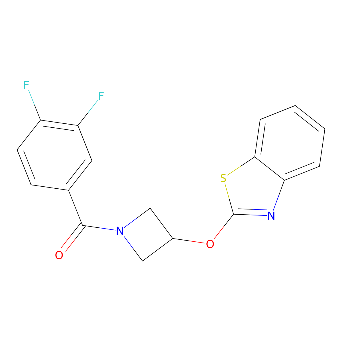 (3-(Benzo[d]thiazol-2-yloxy)azetidin-1-yl)(3,4-difluorophenyl)methanone molecular structure, CAS 1421480-83-2