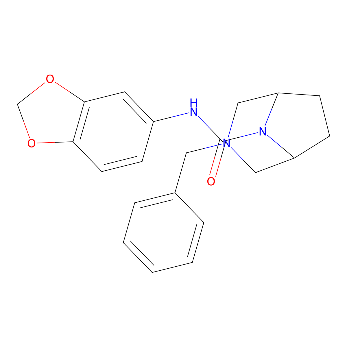 N-(2H-1,3-Benzodioxol-5-YL)-3-benzyl-3,8-diazabicyclo[3.2.1]octane-8-carboxamide molecular structure, CAS 1421480-85-4