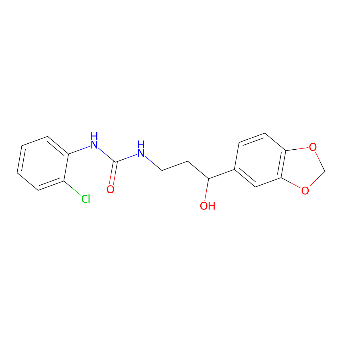 1-(3-(Benzo[d][1,3]dioxol-5-yl)-3-hydroxypropyl)-3-(2-chlorophenyl)urea molecular structure, CAS 1421480-86-5