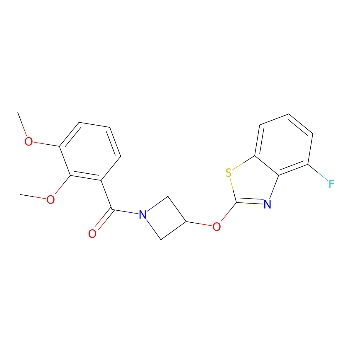 (2,3-Dimethoxyphenyl)(3-((4-fluorobenzo[d]thiazol-2-yl)oxy)azetidin-1-yl)methanone molecular structure, CAS 1421480-88-7