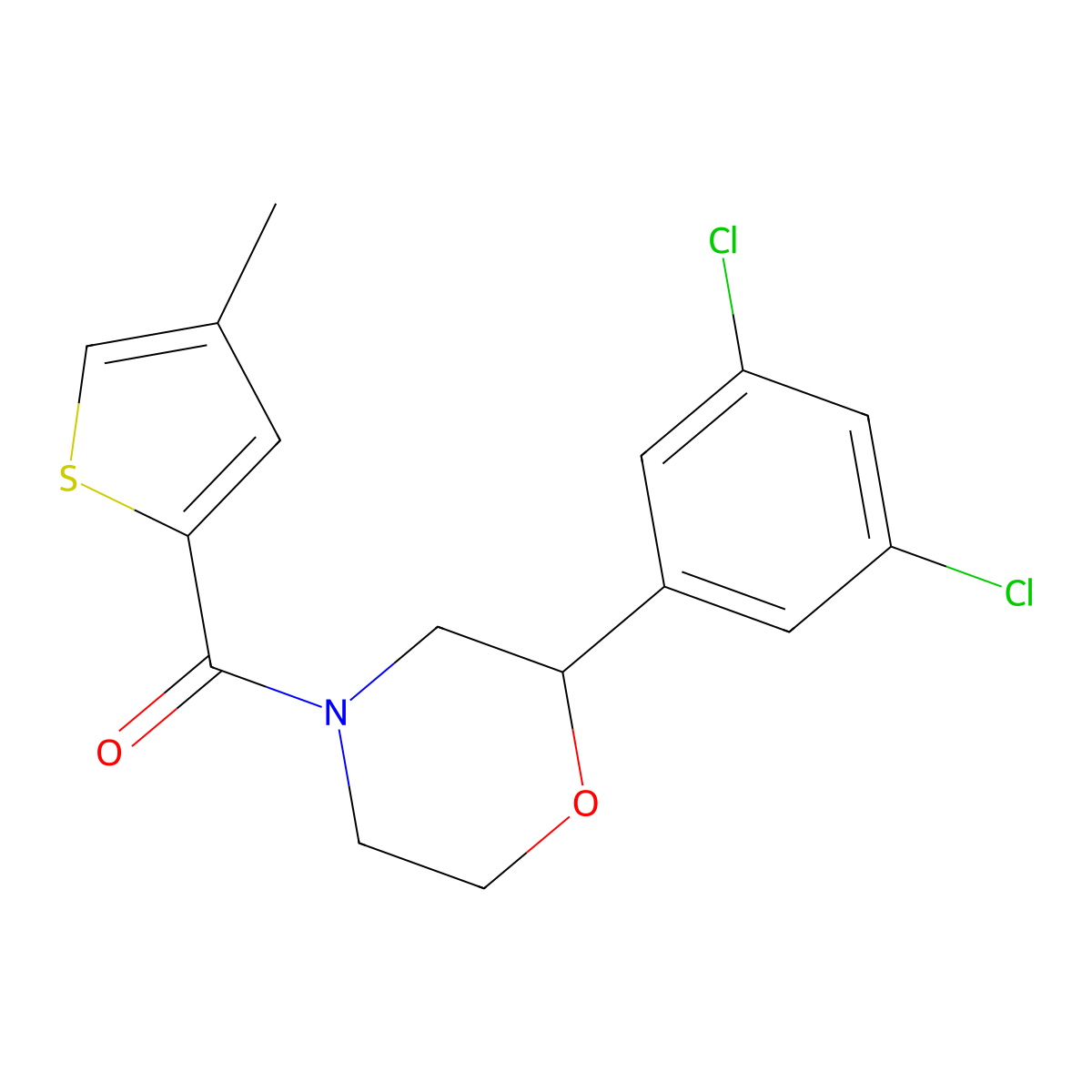 (2-(3,5-Dichlorophenyl)morpholino)(4-methylthiophen-2-yl)methanone molecular structure, CAS 1421480-91-2
