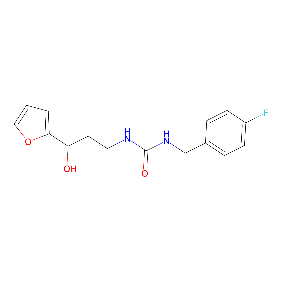 1-(4-Fluorobenzyl)-3-(3-(furan-2-yl)-3-hydroxypropyl)urea molecular structure, CAS 1421480-92-3