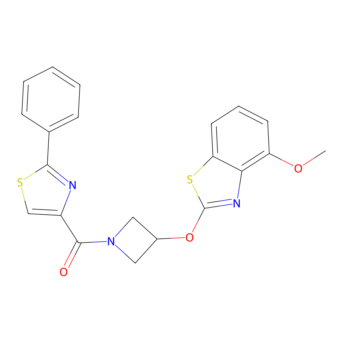 (3-((4-Methoxybenzo[d]thiazol-2-yl)oxy)azetidin-1-yl)(2-phenylthiazol-4-yl)methanone molecular structure, CAS 1421480-94-5