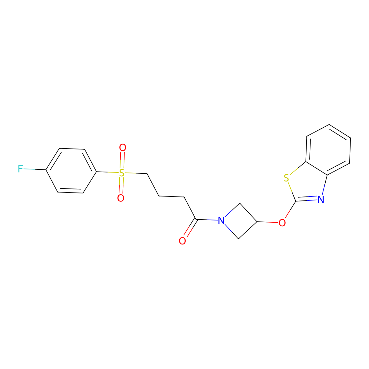 1-(3-(Benzo[d]thiazol-2-yloxy)azetidin-1-yl)-4-((4-fluorophenyl)sulfonyl)butan-1-one molecular structure, CAS 1421480-98-9
