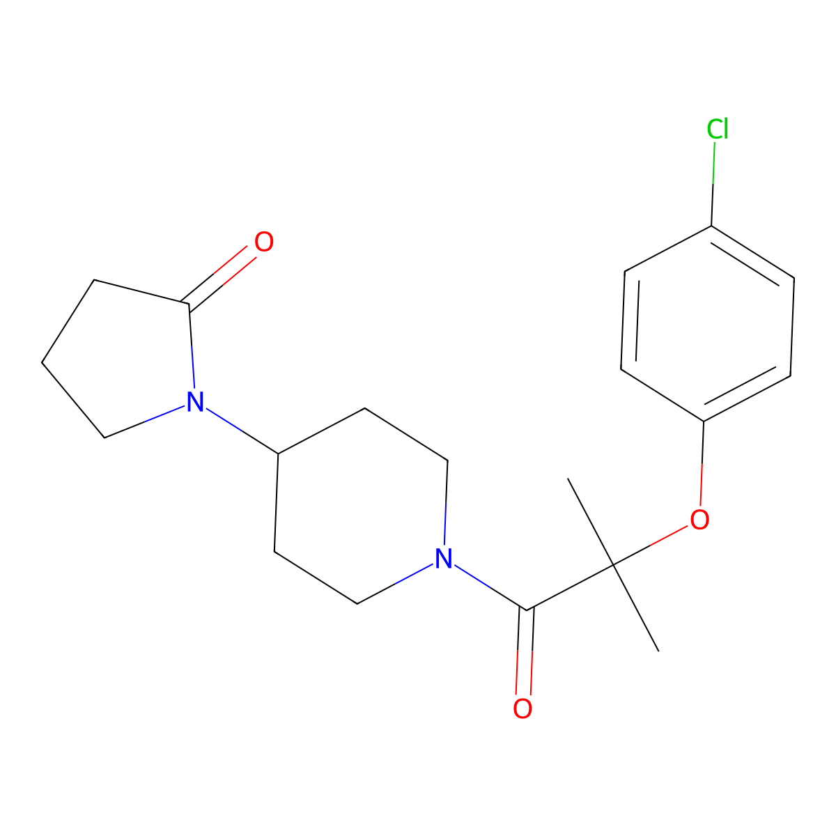 1-{1-[2-(4-Chlorophenoxy)-2-methylpropanoyl]piperidin-4-YL}pyrrolidin-2-one molecular structure, CAS 1421481-01-7