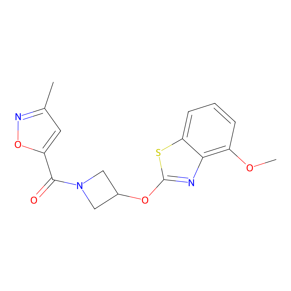 (3-((4-Methoxybenzo[d]thiazol-2-yl)oxy)azetidin-1-yl)(3-methylisoxazol-5-yl)methanone molecular structure, CAS 1421481-05-1