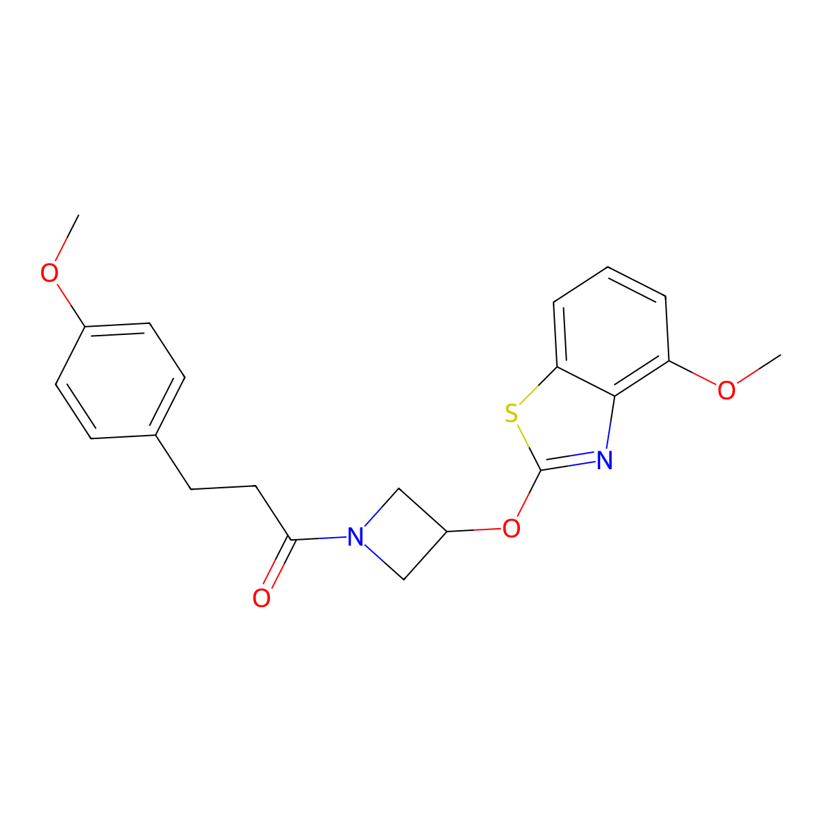 1-(3-((4-Methoxybenzo[d]thiazol-2-yl)oxy)azetidin-1-yl)-3-(4-methoxyphenyl)propan-1-one molecular structure, CAS 1421481-13-1