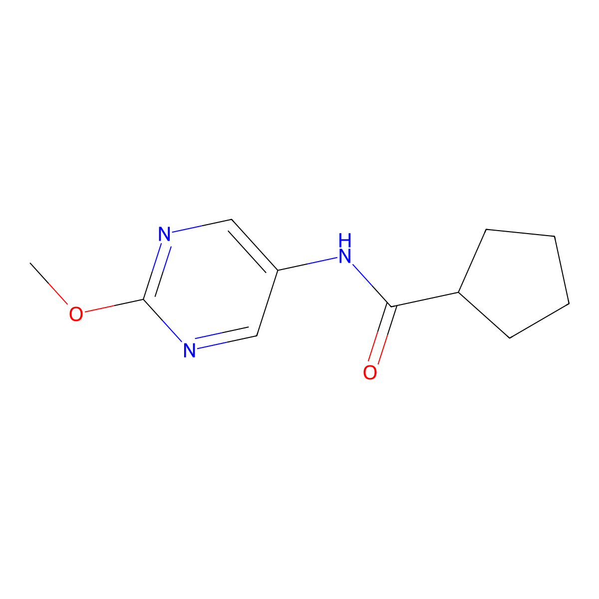 N-(2-methoxypyrimidin-5-yl)cyclopentanecarboxamide molecular structure, CAS 1421481-16-4