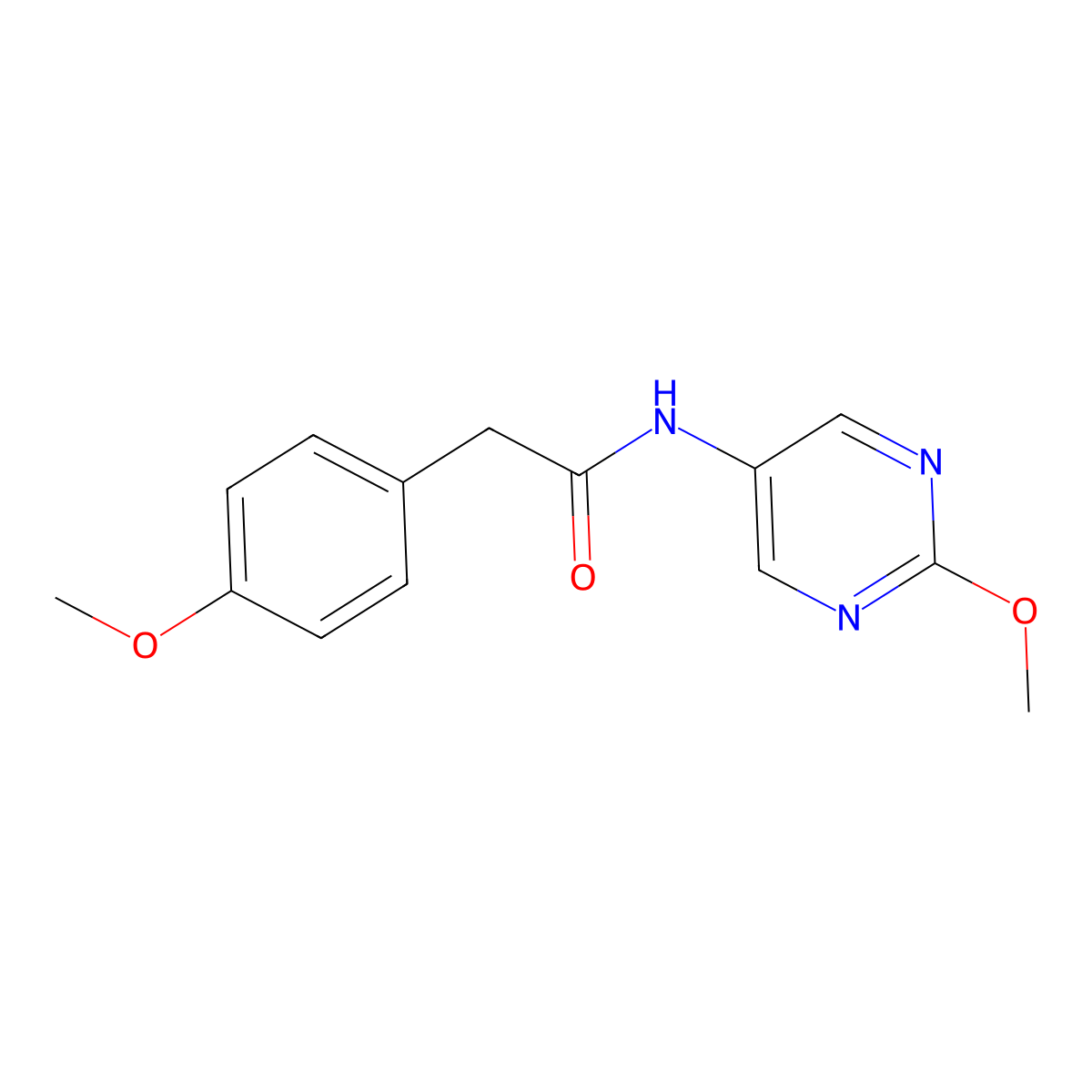 2-(4-methoxyphenyl)-N-(2-methoxypyrimidin-5-yl)acetamide molecular structure, CAS 1421481-17-5