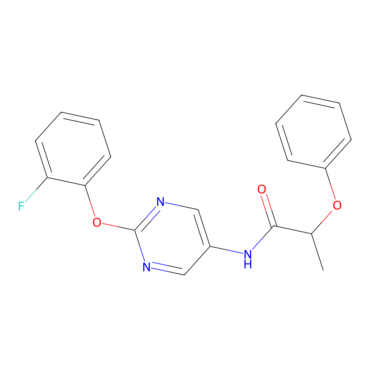 N-[2-(2-Fluorophenoxy)pyrimidin-5-YL]-2-phenoxypropanamide molecular structure, CAS 1421481-19-7
