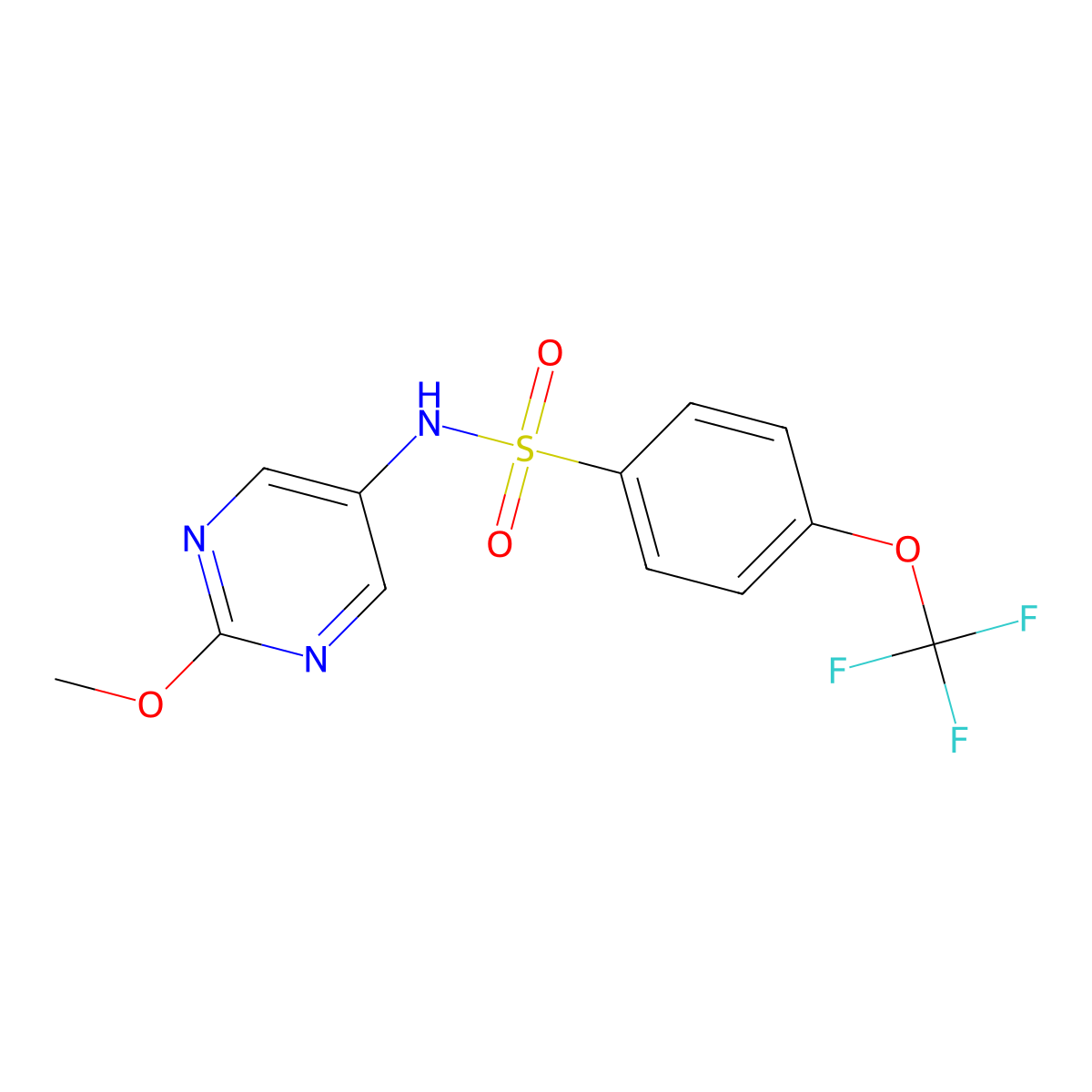 N-(2-methoxypyrimidin-5-yl)-4-(trifluoromethoxy)benzenesulfonamide molecular structure, CAS 1421481-24-4