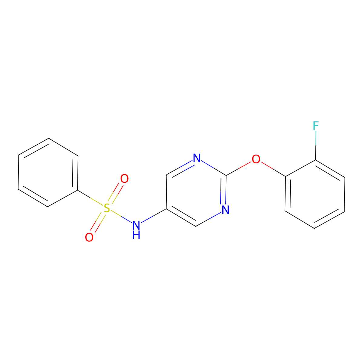 N-[2-(2-Fluorophenoxy)pyrimidin-5-YL]benzenesulfonamide molecular structure, CAS 1421481-27-7