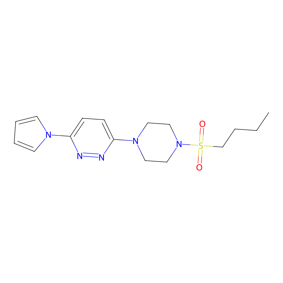 3-(4-(butylsulfonyl)piperazin-1-yl)-6-(1H-pyrrol-1-yl)pyridazine molecular structure, CAS 1421481-31-3