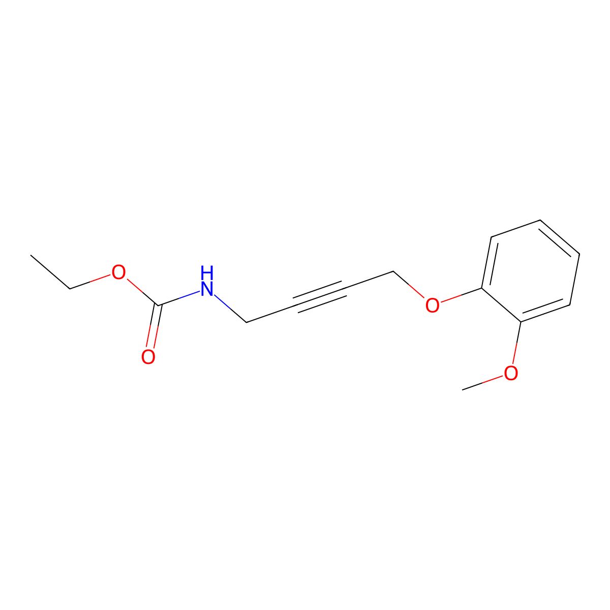 Ethyl (4-(2-methoxyphenoxy)but-2-yn-1-yl)carbamate molecular structure, CAS 1421481-41-5