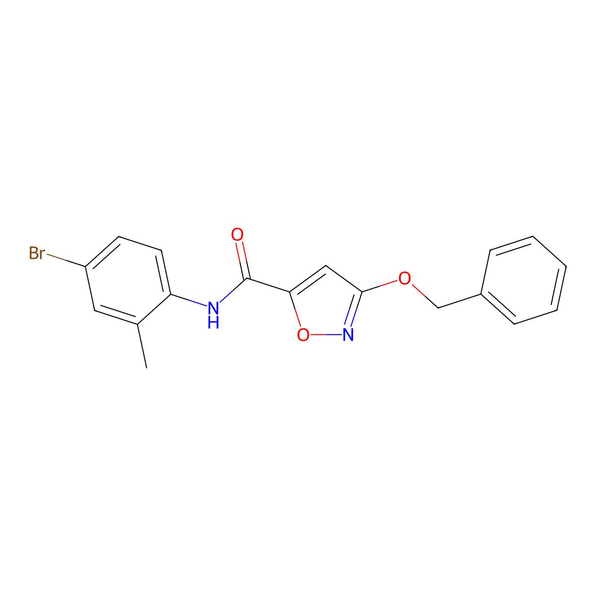 3-(benzyloxy)-N-(4-bromo-2-methylphenyl)isoxazole-5-carboxamide molecular structure, CAS 1421481-54-0