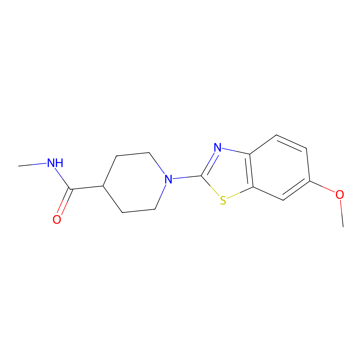1-(6-methoxybenzo[d]thiazol-2-yl)-N-methylpiperidine-4-carboxamide molecular structure, CAS 1421481-58-4
