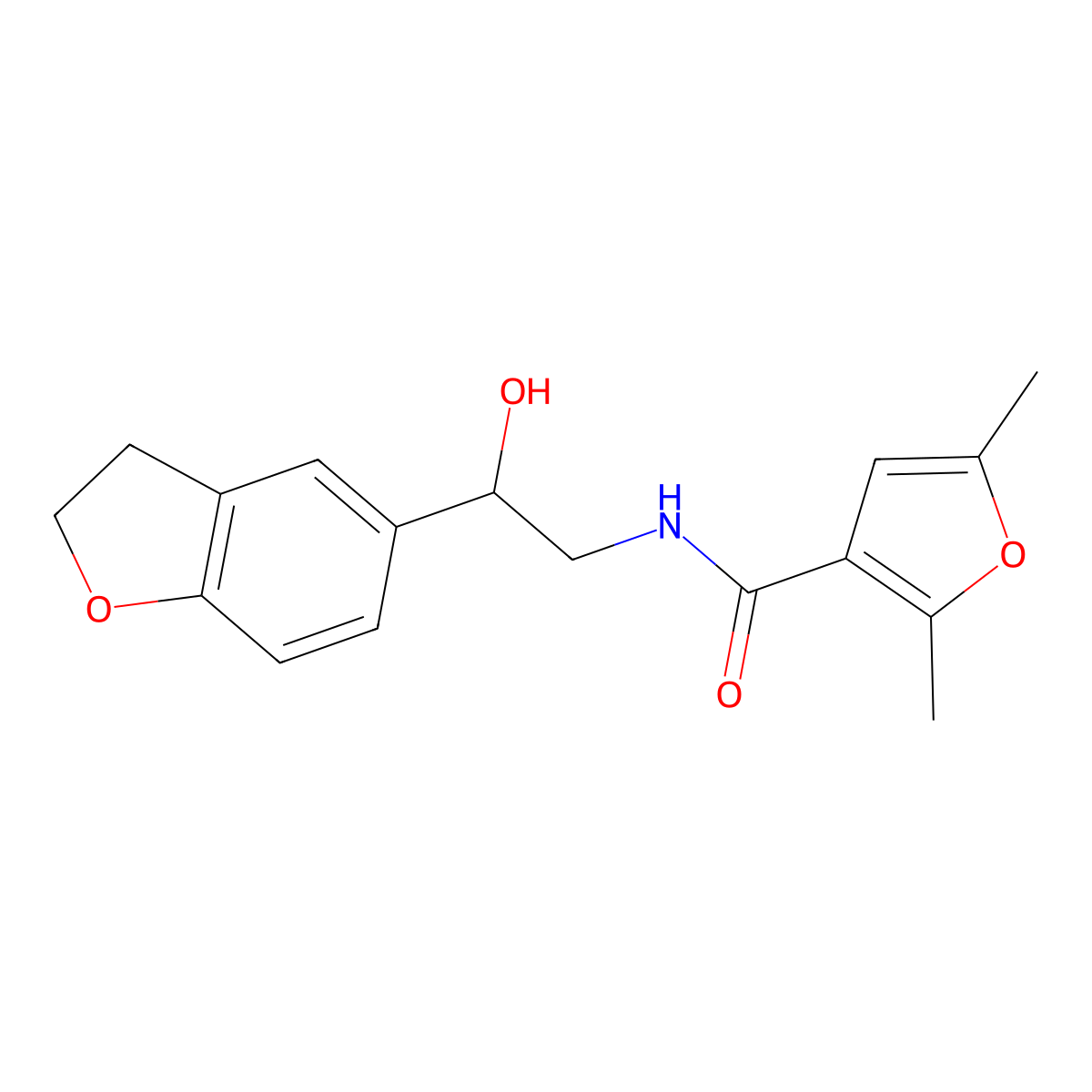 N-(2-(2,3-dihydrobenzofuran-5-yl)-2-hydroxyethyl)-2,5-dimethylfuran-3-carboxamide molecular structure, CAS 1421481-63-1